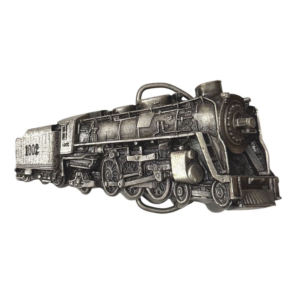 Great American Buckle Co Steam 3D Locomotive Train Belt Buckle Brass 1980